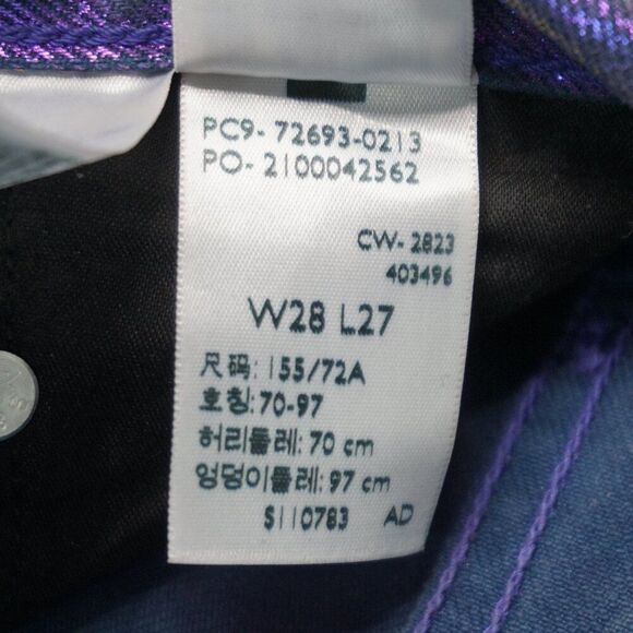 Levi's Premium Candy Coated Ribcage Straight Ankle Jeans in Purple size 28 - Picture 16 of 16